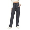 thumbnail image 1 of Drawstring Jeans Women, Audhol Ladies' High Waisted Wide Leg Pants with A Loose and Slimming Feel Elastic Waisted Straight Leg Jeans Jeans for Women Trendy Grey L, 1 of 8