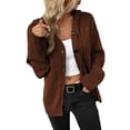 thumbnail image 1 of Drawstring Knitted Cardigan Coat Women's Hooded Single-breasted Sweater, 1 of 9