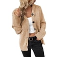 thumbnail image 1 of Drawstring Knitted Cardigan Coat Women's Hooded Single-breasted Sweater, 1 of 9
