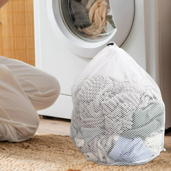 Drawstring Laundry Bag Coarse Mesh Large Size,1*Laundry Bag,Large Laundry Bags Mesh Laundry Bags with Drawstring Wash Bag for Delicates Garment Laundry Mesh Bag for Family College Dorm Apartment