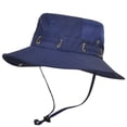 thumbnail image 1 of Drawstring Letter Embroidery Bucket Hat Summer Fishing Panama Visors Foldable Climbing Hat UV Protection Worksite Hats Sun Hats, 1 of 5