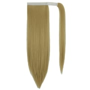 Drawstring Long Straight Ponytail Extension 28 inch Wrap Around Ponytail Synthetic Hair Extensions Clip in Ponytail Hairpiece for Women, Brown/Black, 160G 11colors