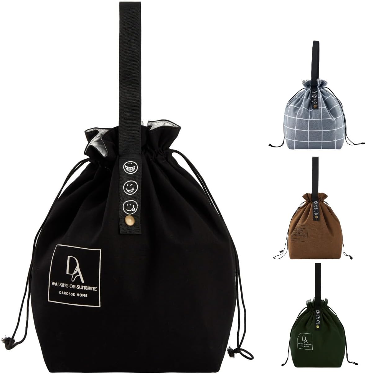 Drawstring Lunch Bag, Reusable Small Lunch BagLunch SackCute Lunch Bag