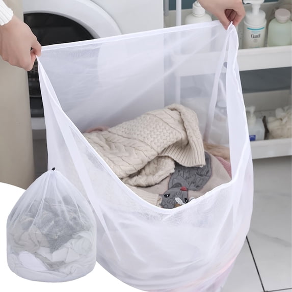Drawstring Mesh Laundry Wash Bag for Delicates Large Machine Washable Lingerie Sweater Protector Sack for Bras Socks Sweaters Organization in Washer Dryer