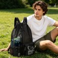 thumbnail image 1 of Drawstring Mesh Swim Backpack, With Separate Wet Pocket Sports Sack, Portable Water Resistant Beach Gym Bag, Backpack for Women Gym Beach Swimming Sports, 1 of 6