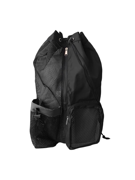 Drawstring Mesh Swim Backpack - Wet/Dry Pocket for Swimming Gear - Sandproof & Quick-Dry Beach Bag for Pool, Gym, Camping - Summer Essentials for Men & Women