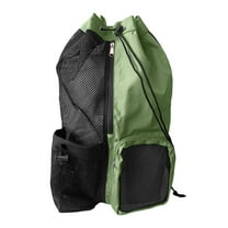 Drawstring Mesh Swim Backpack - Wet/Dry Pocket for Swimming Gear - Sandproof & Quick-Dry Beach Bag for Pool, Gym, Camping - Summer Essentials for Men & Women