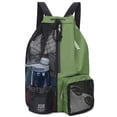 thumbnail image 1 of Drawstring Mesh Swim Backpack with Wet Pocket Lightweight Sports Equipment Bag for Swimming Gym Workout Grer Hand Carry Handle Beach Pool, Dark Green, 1 of 7