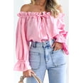 thumbnail image 1 of Drawstring Off-Shoulder Flounce Sleeve Blouse, 1 of 3