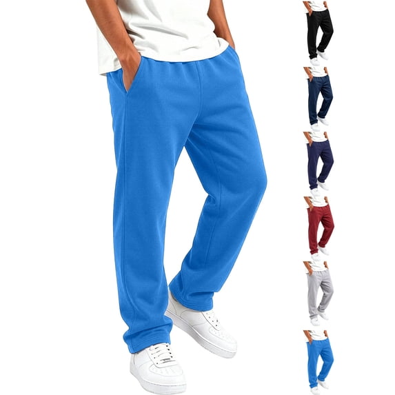 Drawstring Pants Kids Open Bottom Elastic Drawstring Waist Loose Casual Workout Jogger Pants Side Pockets Blue 3-4Years