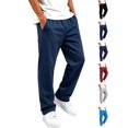 thumbnail image 1 of Drawstring Pants Kids Open Bottom Elastic Drawstring Waist Loose Casual Workout Jogger Pants Side Pockets Navy 3-4Years, 1 of 7