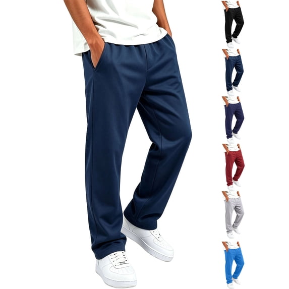 Drawstring Pants Kids Open Bottom Elastic Drawstring Waist Loose Casual Workout Jogger Pants Side Pockets Navy 3-4Years