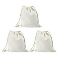 thumbnail image 1 of Drawstring Pocket 3 Pcs Cotton Cloth Bag Coin Storage Bags Linen Bread Shopping and, 1 of 6