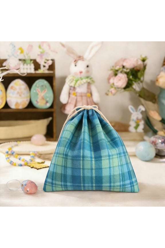 Drawstring Polyester Gift Pouch with Dustproof Closure, Reusable Small Item Storage Bag for Candy Jewelry Keys or Easter Party Favors, Lightweight and Portable Organizing Pouch