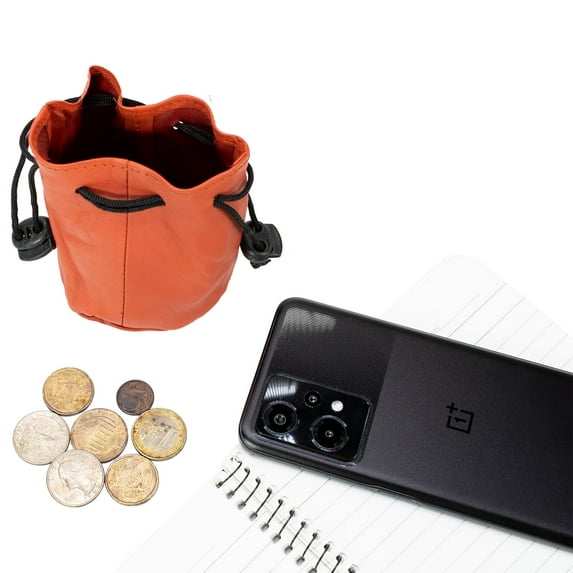 Genuine Leather Drawstring Coin Pouch