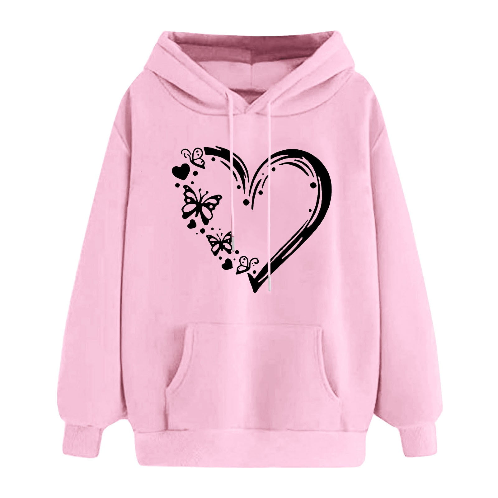 Drawstring Pullover Sweatshirts Loose Fit Casual Cute Clothes Laidies