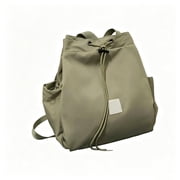 Drawstring Rucksack, Army Green Lightweight Cinch Sack, Portable String Backpack for Gym Sports Hiking Shopping School Daily Outdoor Activities