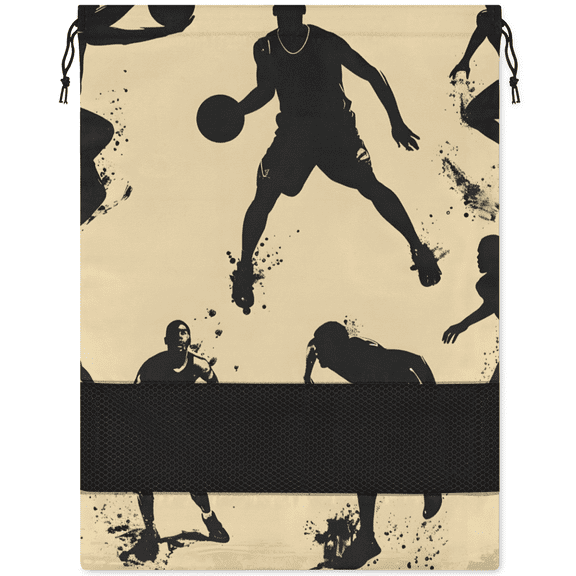 Drawstring Shoe Storage Bag with Mesh Window, 17x12.4In Travel Shoe Bags for Organizing Sneakers, Foldable Reusable Laundry Bag for Travel, Dorm, Hotel, College, Gym