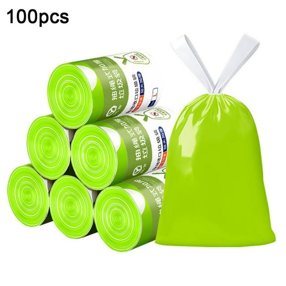 Drawstring Small Trash Bags 100 Count, 1.2 Gallon Bathroom Trash Bags, Leak-Proof Tear-Resistant Odorless Mini Garbage Bag for Bathroom, Bedroom, Office, Kitchen Wastebaskets