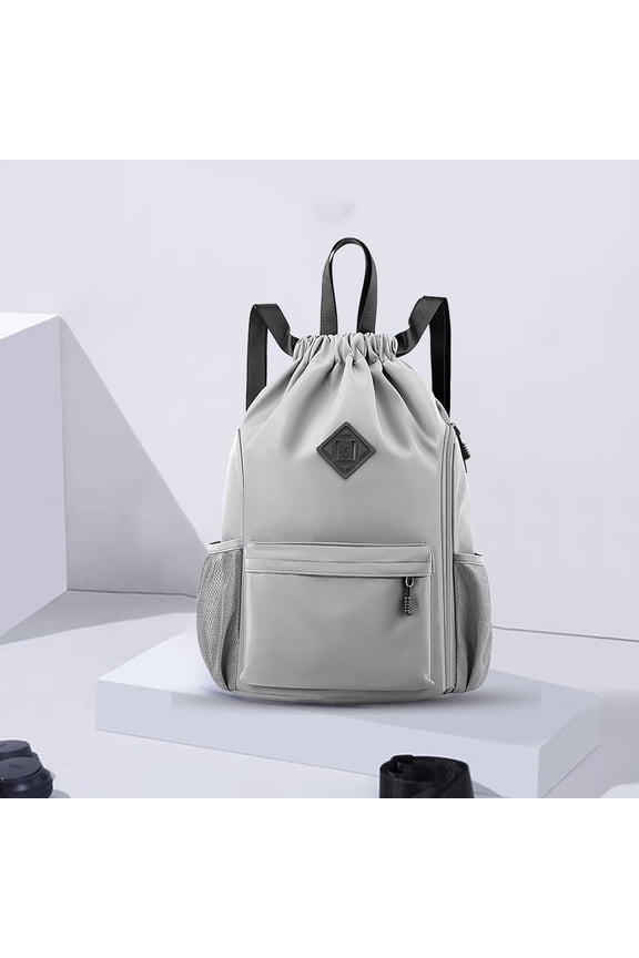 Drawstring Sports Backpack Large Capacity Gym Bag 18.5"x13.4" Cloth Travel Sackpack • Multi Functional OutdoorLeisure • Solid Color, Durable, Lightweight