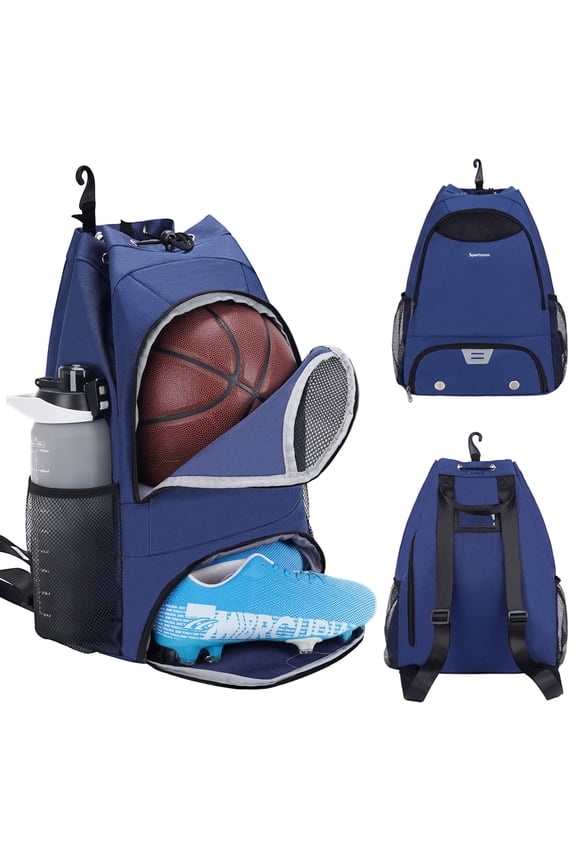 Football Drawstring Bags Basketball Backpack with Shoe Compartment Wet Pocket Hook Basketball Soccer Gym Sports Equipment Bags with Name Tag for Men and Women