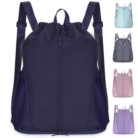 Basketball Bag Drawstring Backpack Gym Bag with Shoe Compartment Draw String Football Back Bag for Women Men Travel Hiking Cycling Swim Bag