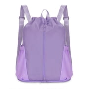 Lightweight Backpack Gym Bag With Shoe Compartment Draw String Football Back Bag For Women Men Travel Hiking Cycling Basketball Swim Bag
