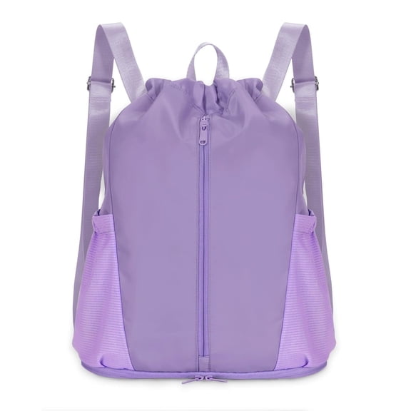 Lightweight Backpack Gym Bag With Shoe Compartment Draw String Football Back Bag For Women Men Travel Hiking Cycling Basketball Swim Bag