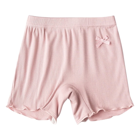 Drawstring Sports Shorts Girls Bow Shorts Ruffle Hem Bottoms for Dress Cute Casual Playwear Soft Comfy Stretch Ribbed Leggings 10Y