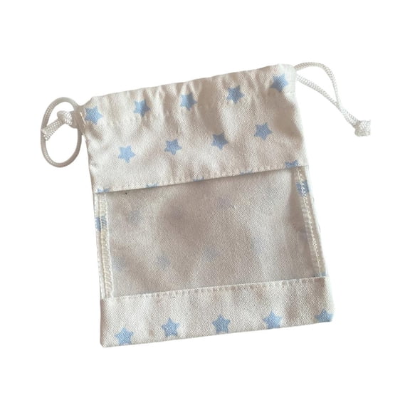 Drawstring Storage Bag Star Pattern Cosmetic Bag Makeup Bag for Travel and Home