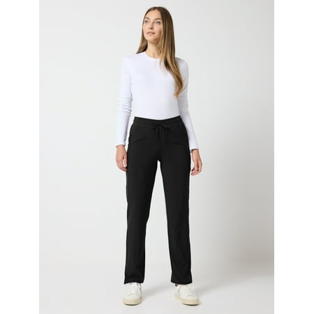 Scrubstar Performance Women’s Antimicrobial Drawstring Cargo Straight Leg Scrub Pant, Sizes XS–3XL