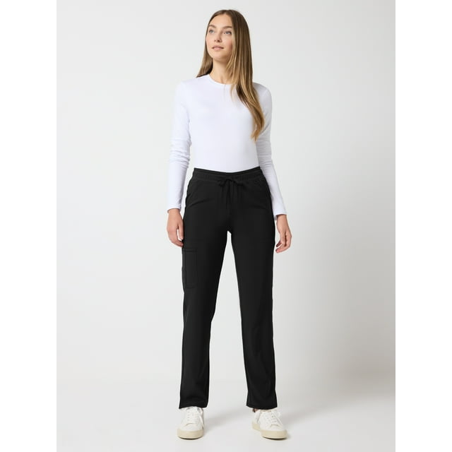 Scrubstar Performance Women’s Antimicrobial Drawstring Cargo Straight Leg Scrub Pant, Sizes XS–3XL