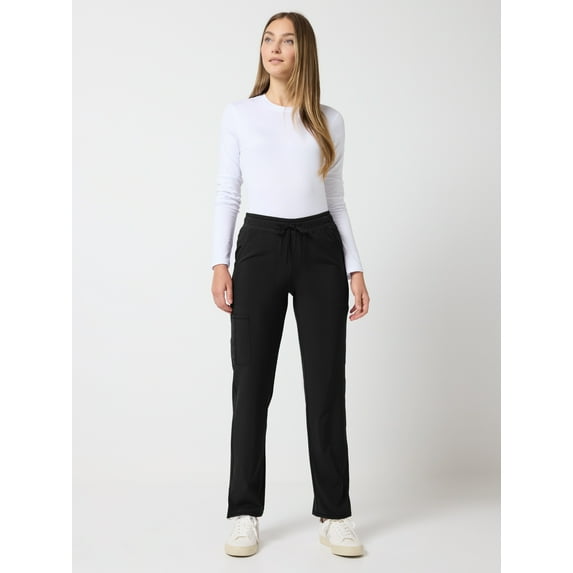 Scrubstar Performance Women’s Antimicrobial Drawstring Cargo Straight Leg Scrub Pant, Sizes XS–3XL