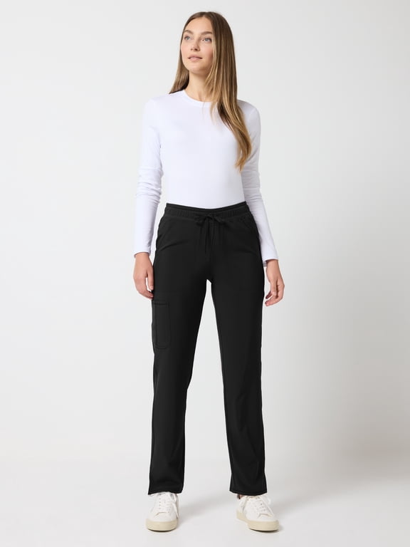 Performance Women’s Antimicrobial Drawstring Cargo Straight Leg Scrub Pant, Sizes XS–3XL