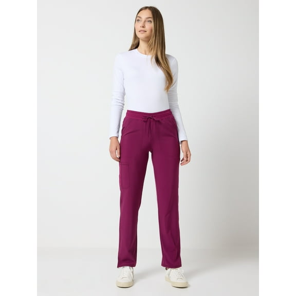 Scrubstar Performance Women’s Antimicrobial Drawstring Cargo Straight Leg Scrub Pant, Sizes XS–3XL