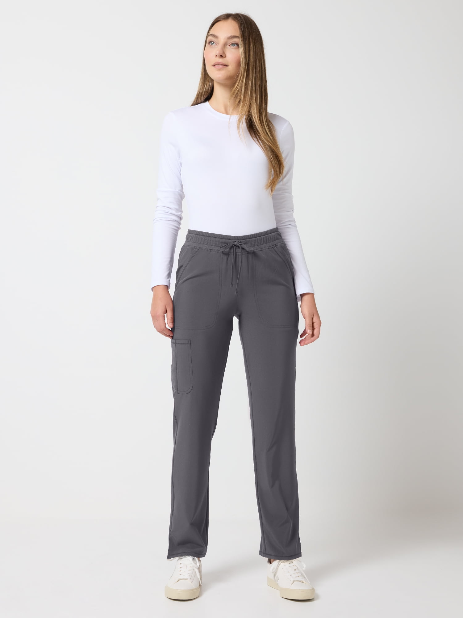 Scrubstar Performance Women’s Antimicrobial Drawstring Cargo Straight Leg Scrub Pant, Sizes XS–3XL