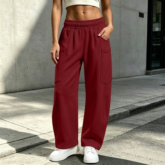 Drawstring Sweatpants Baeitkot Womens Winter Casual Fashion Solid Color Multi Pocket Drawstring Elastic Waist Sweatpants