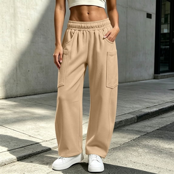 Drawstring Sweatpants Baeitkot Womens Winter Casual Fashion Solid Color Multi Pocket Drawstring Elastic Waist Sweatpants