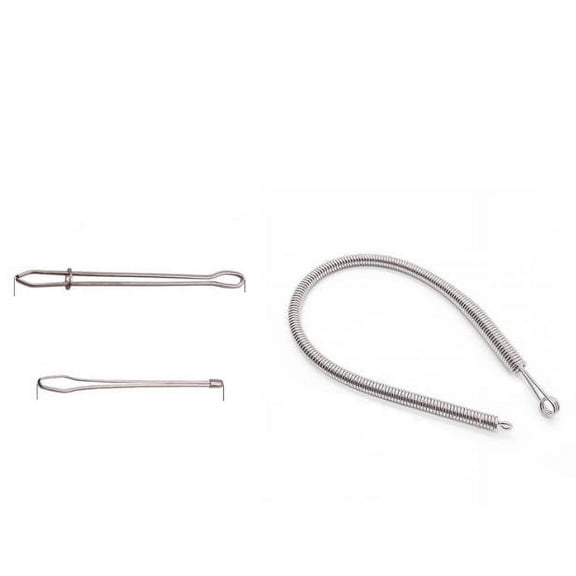 Drawstring Threader Spring Drawstring Needle Threader, Bendable Sewing Clips Drawstring Threader Tool Set, DIY Rope Threader Clip, Quick Insert Drawstring Replacement for Hoodies, Pants, Shorts(1PCS)