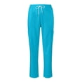 thumbnail image 1 of Drawstring Waist Straight Leg Pants with Pockets for Women Comfortable Relaxed Fit Trousers Suitable for Daily Wear Turquoise 2XL, 1 of 5