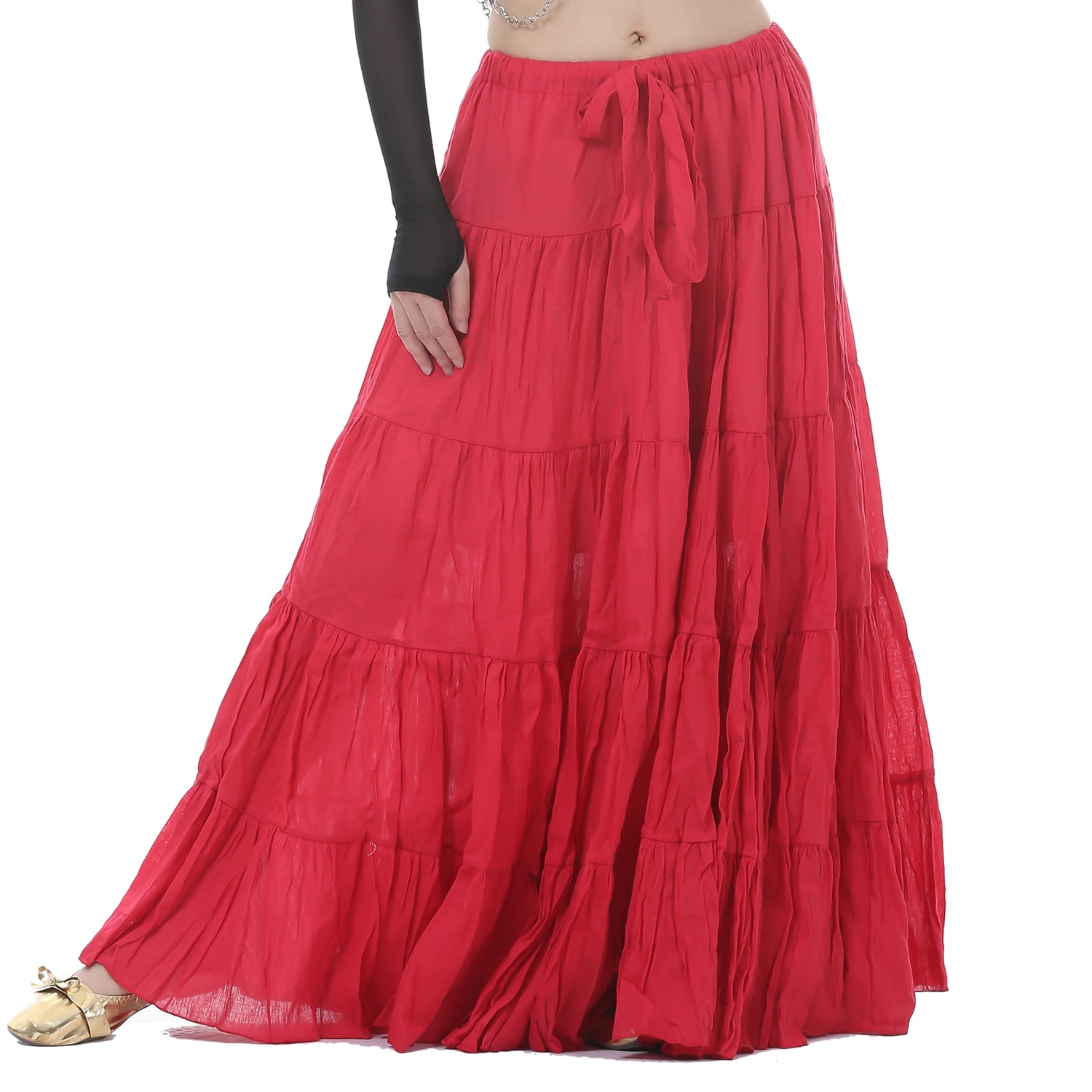 Jupe Longue Panneaux 8 Pétales TMS Chiffon, Danse Orientale, Tribale, Gitan, 99 Couleurs