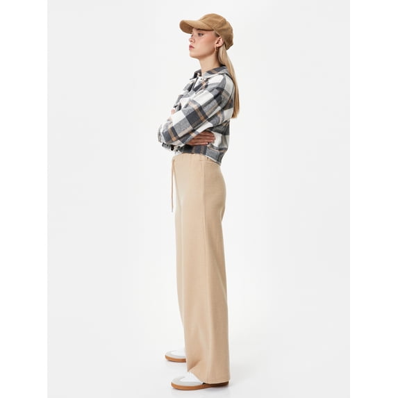Drawstring Wide Leg Jogger Sweatpants