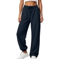 thumbnail image 1 of Drawstring Wide Leg Pants for Women Ghalytn Elastic Waist Sweatpants - Adjustable Hem Casual Jogger Trousers, 1 of 5