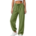 thumbnail image 1 of Drawstring Wide Leg Pants for Women Ghalytn Elastic Waist Sweatpants - Adjustable Hem Casual Jogger Trousers, 1 of 5