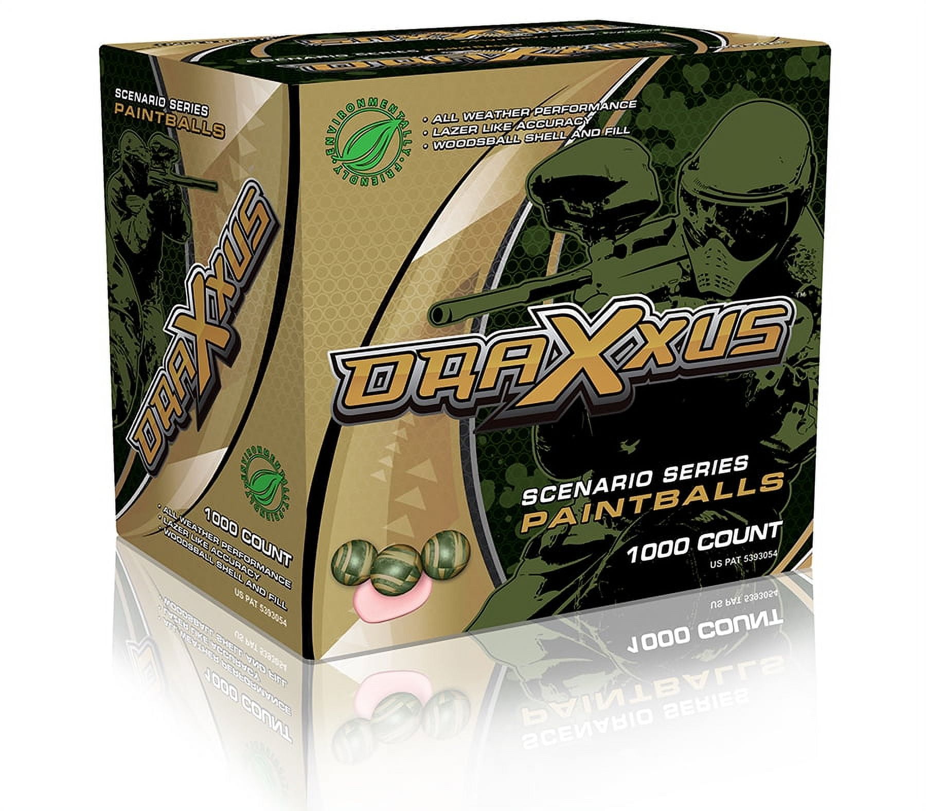 Draxxus Scenario 1000ct Paintballs Wood Camo Shell, Pink Fill