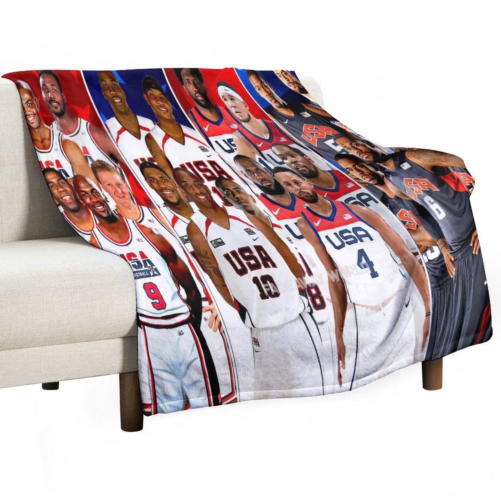 Dre_am Te_am USA Basketball 2024 Fan Soft Anime Throw Blanket Durable