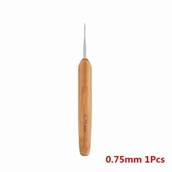 Dreadlock Crochet Hook 0.5mm Or 0.75mm Wood Needle For Hair Braids Craft 1-Pack
