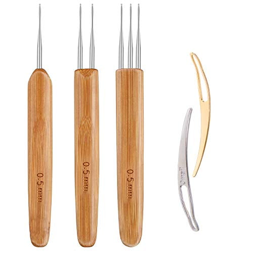 Dreadlock Crochet Hook Tool,Braid Hair Dreadlocks Needle,Interlocking Tool for Locs,Weaving Crochet for Braid Craft Knitting Needles (0.5mm)