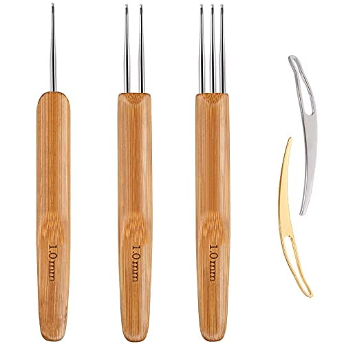 Dreadlock Crochet Hook Tool,Braid Hair Dreadlocks Needle,Interlocking Tool for Locs,Weaving Crochet for Braid Craft Knitting Needles (1.0mm)