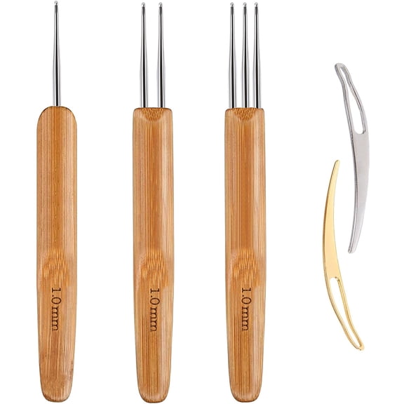 Dreadlock Crochet Hook Tool,Braid Hair Dreadlocks Needle, Interlocking Tool for Locs,Weaving Crochet for Braid Craft Knitting Needles (1.0mm)